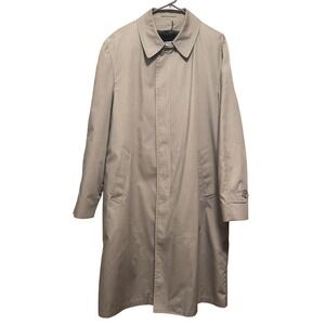 Vintage London Fog Mens Gray Trench Coat Zip Out Liner Size 42 Regular